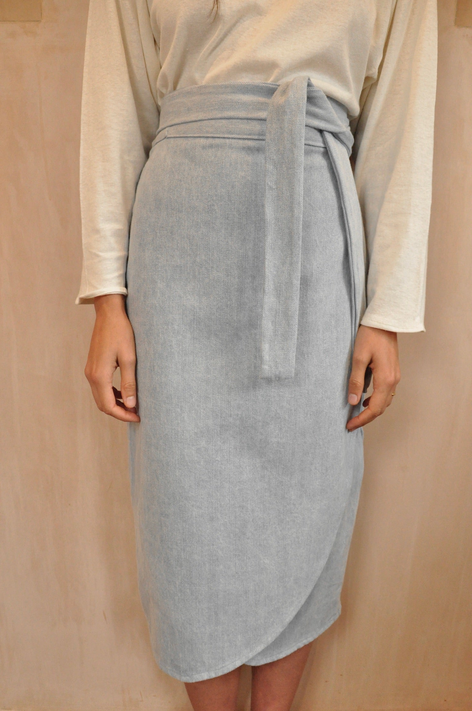 Athena Skirt ~ midi in Denim
