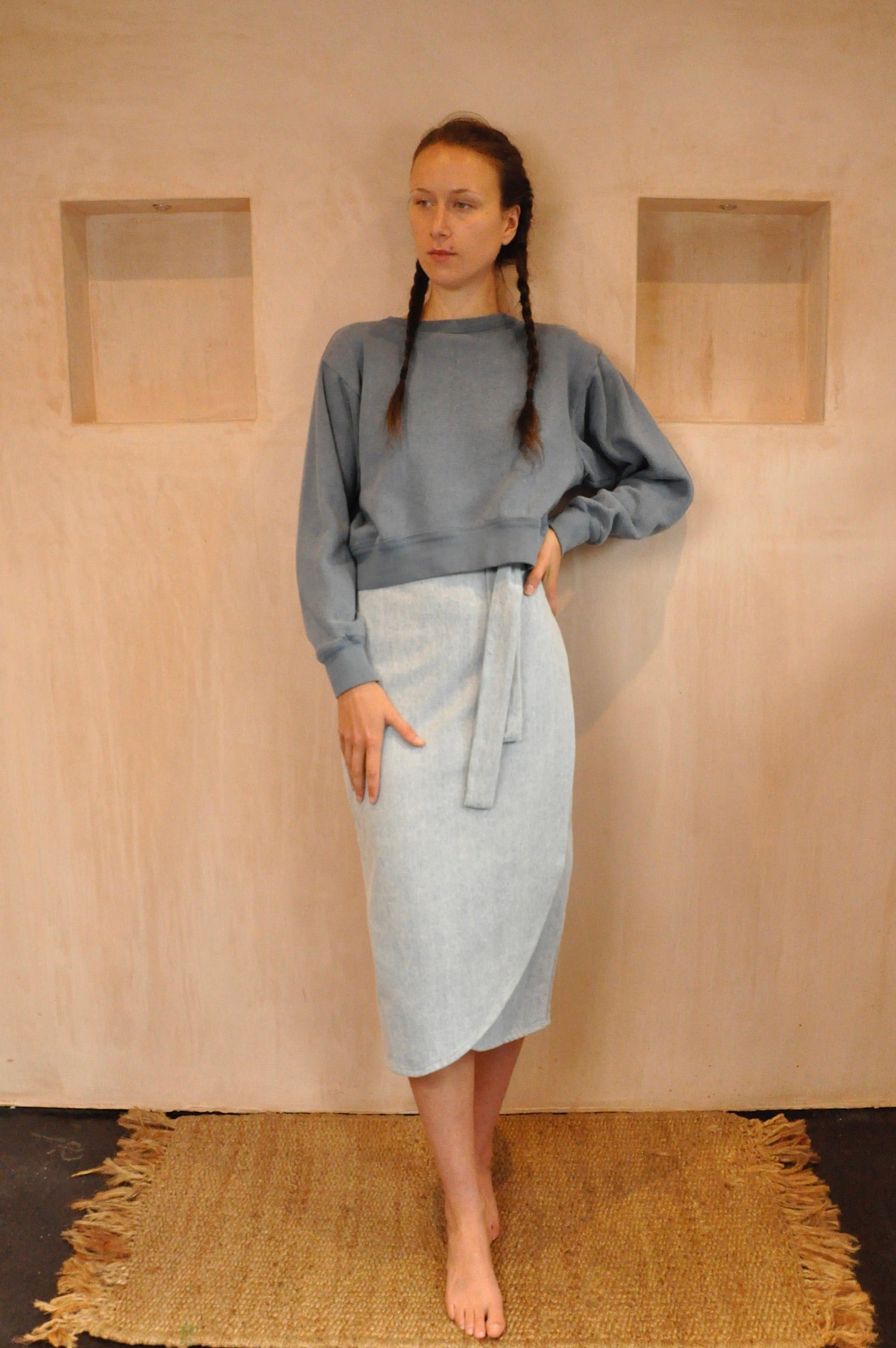 Athena Skirt ~ midi in Denim