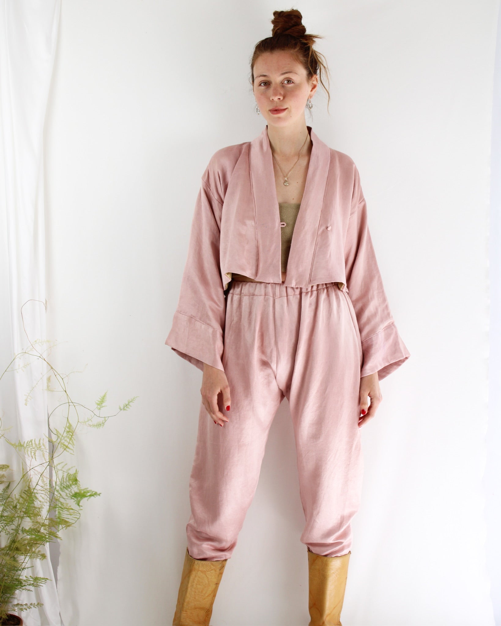 Satin Hemp/Silk Trouser