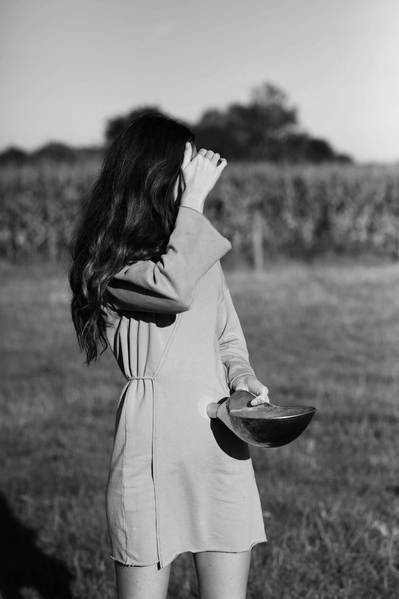 Organic Fleece Wrap Dress ~ mini