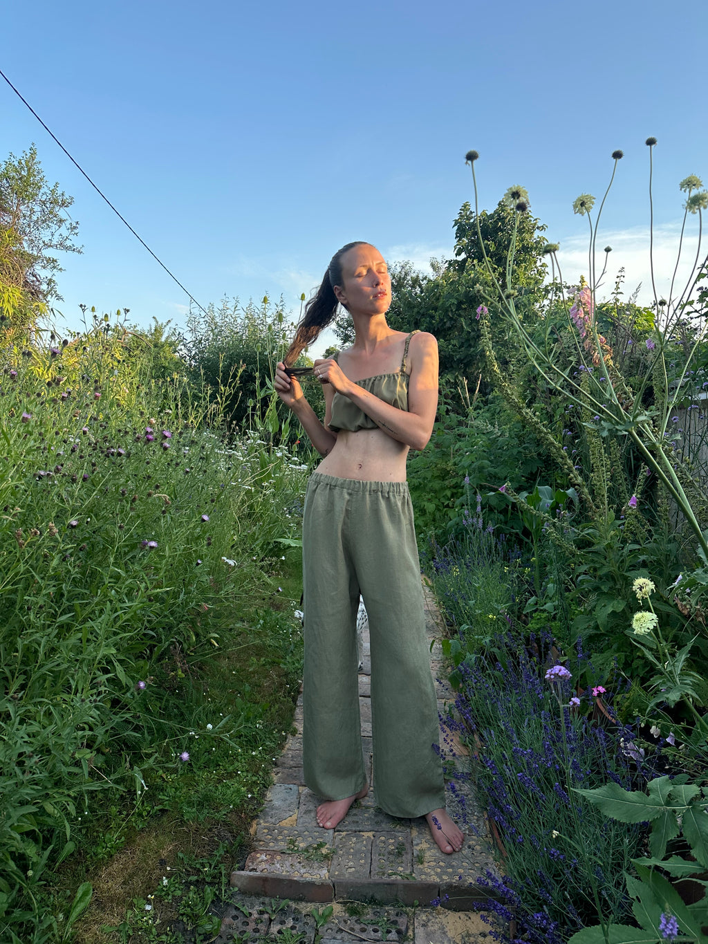 Hemp wide leg trousers