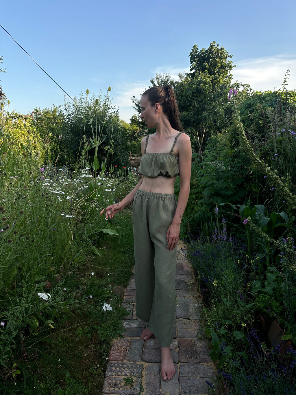 Hemp wide leg trousers