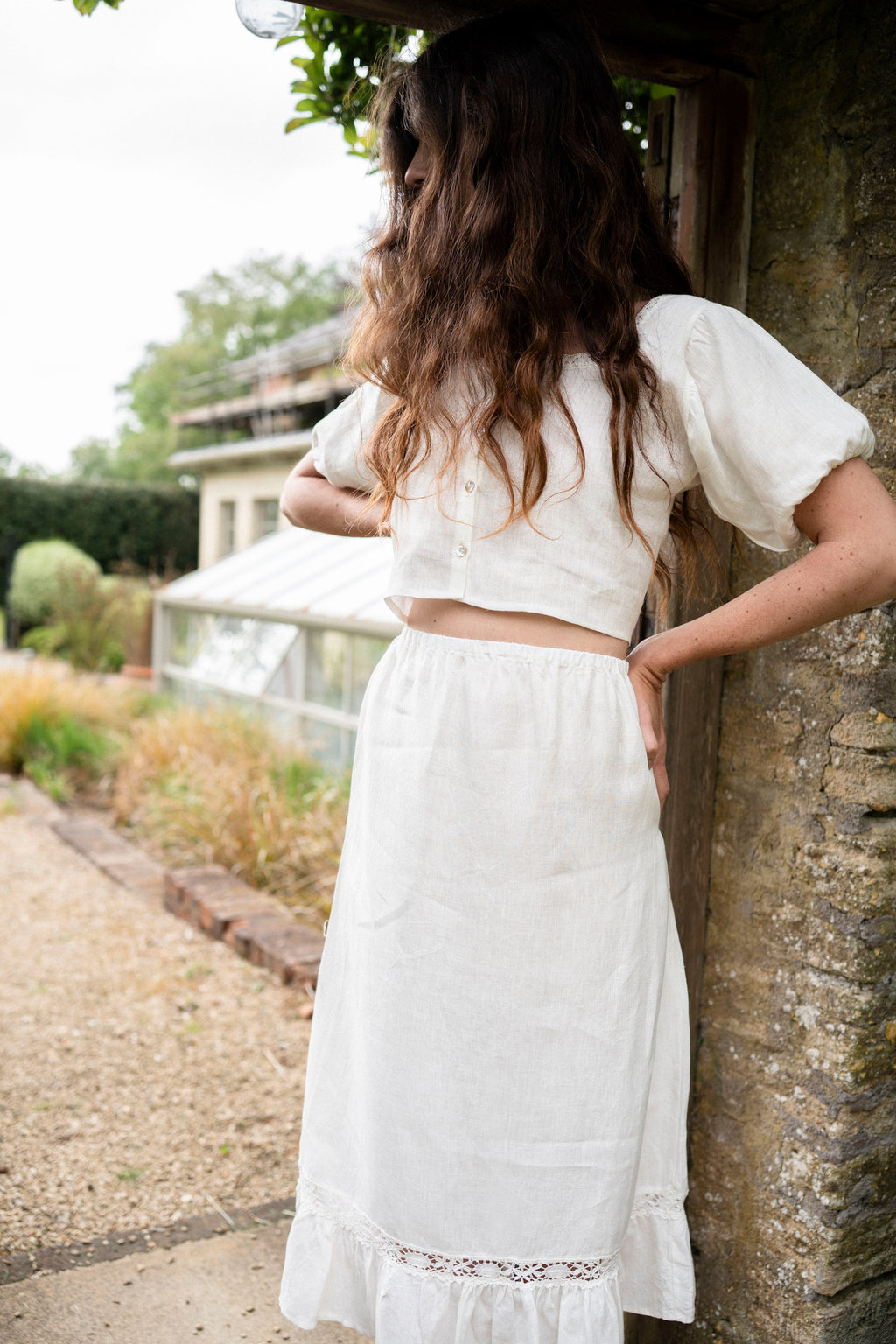 White Lace Midi Skirt