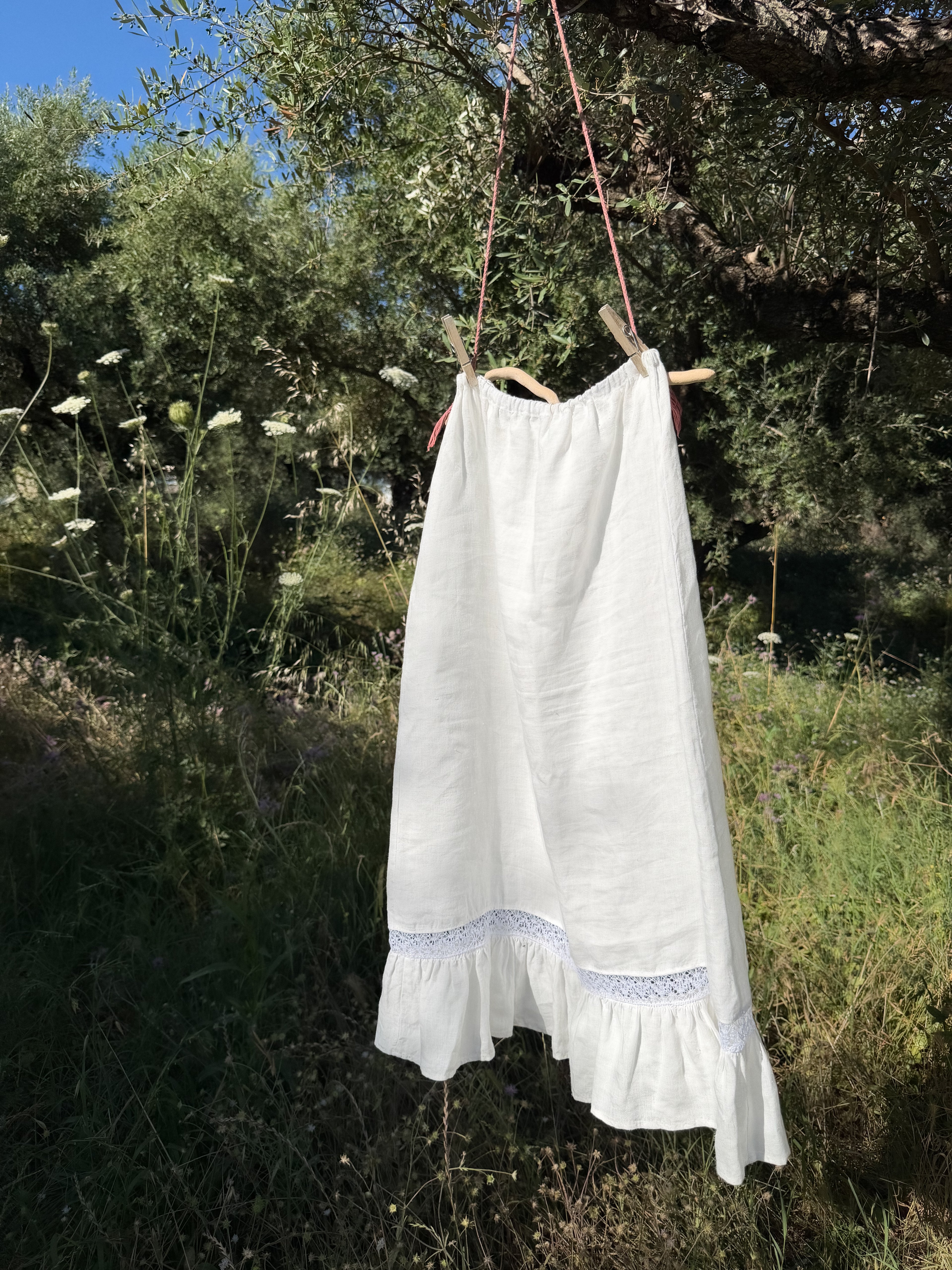 White Lace Midi Skirt