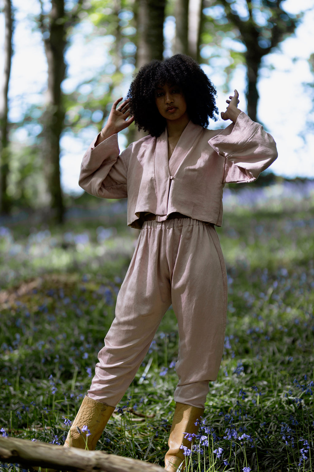 Satin Hemp/Silk Trouser