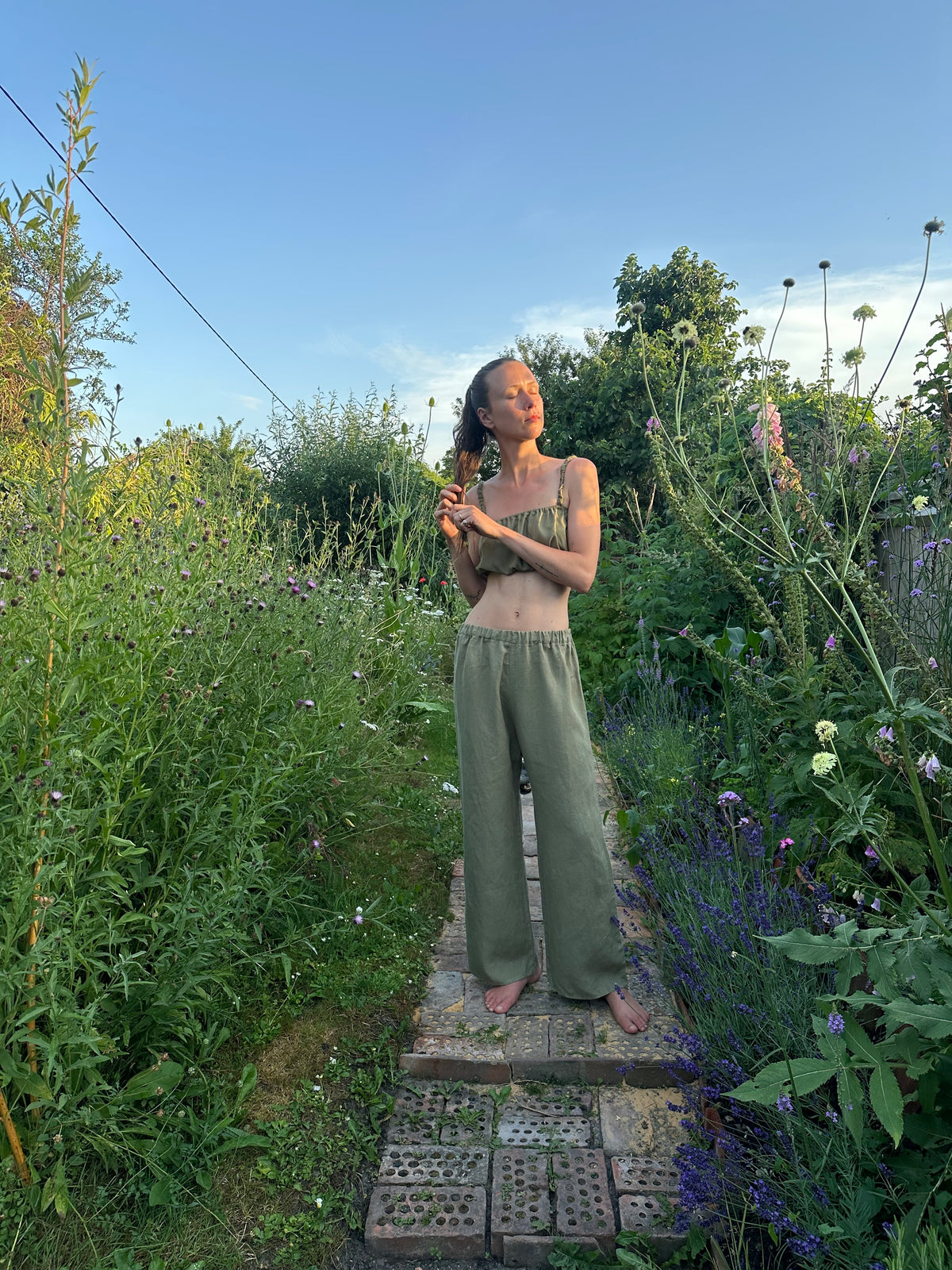 Hemp wide leg trousers