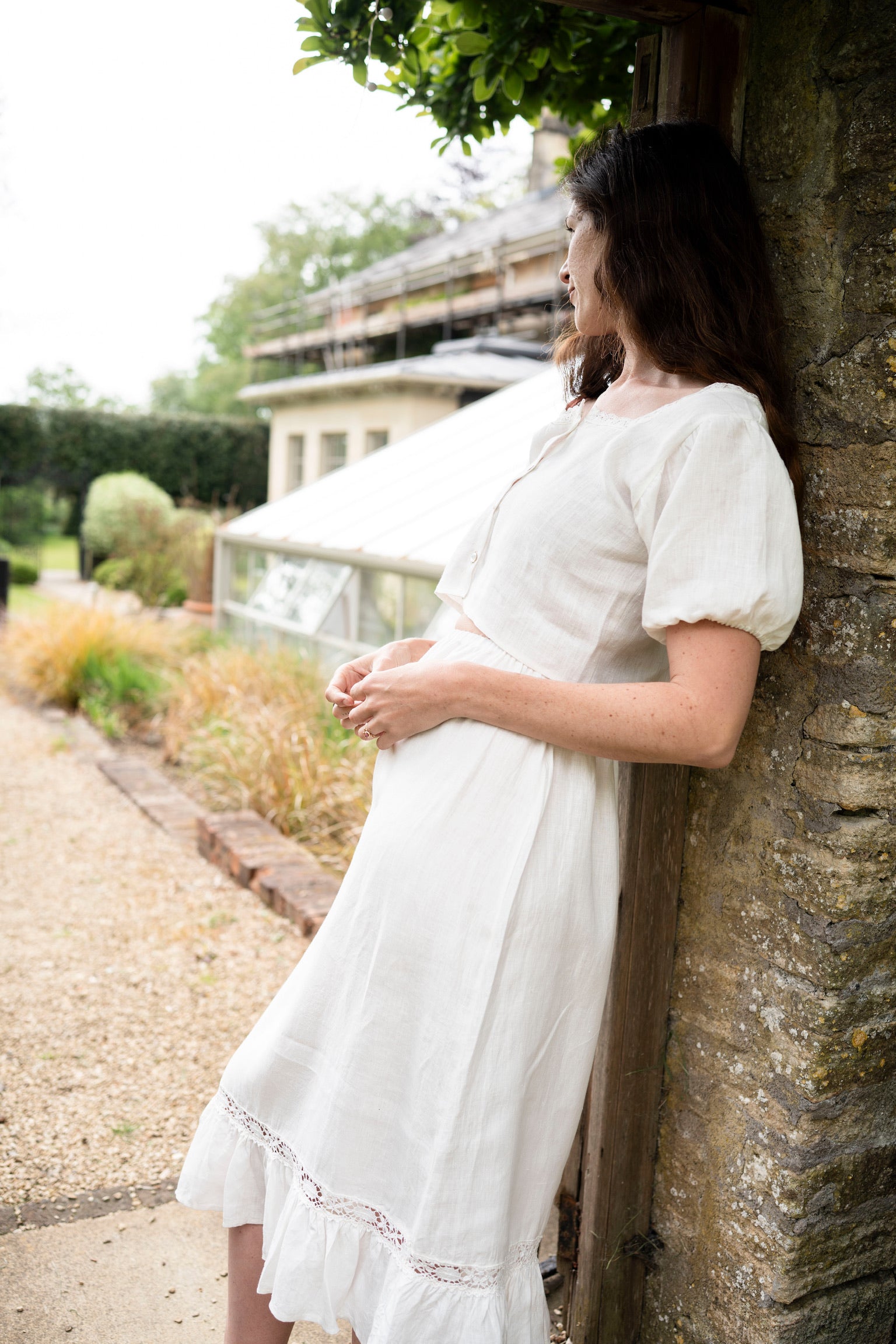 White Lace Midi Skirt