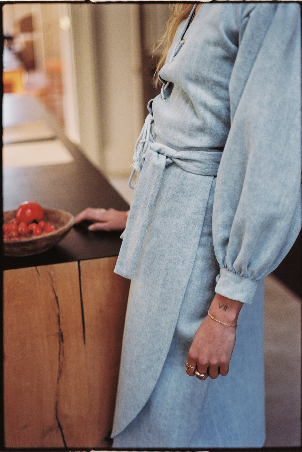 Athena Skirt ~ midi in Denim