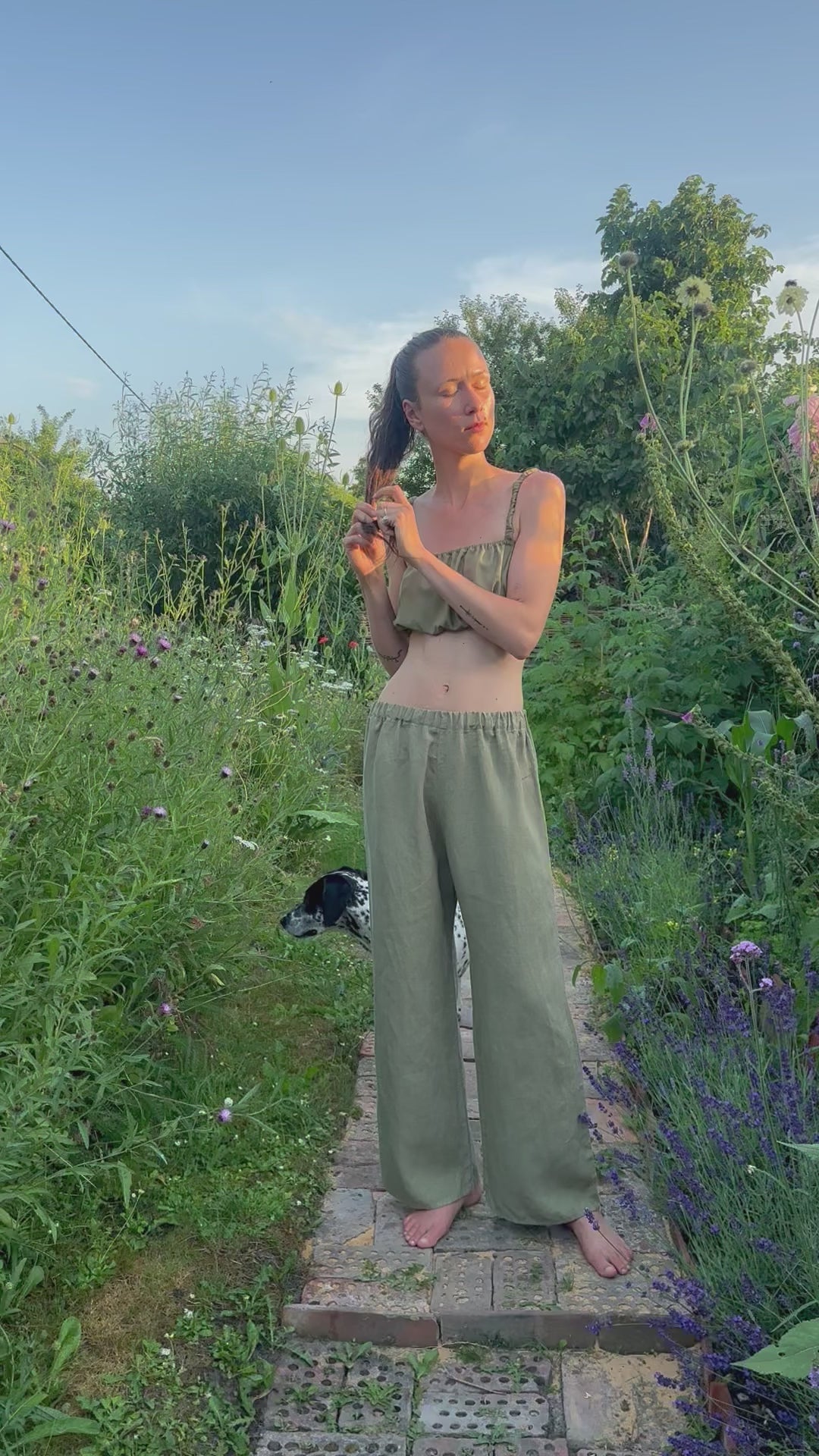 Hemp wide leg trousers