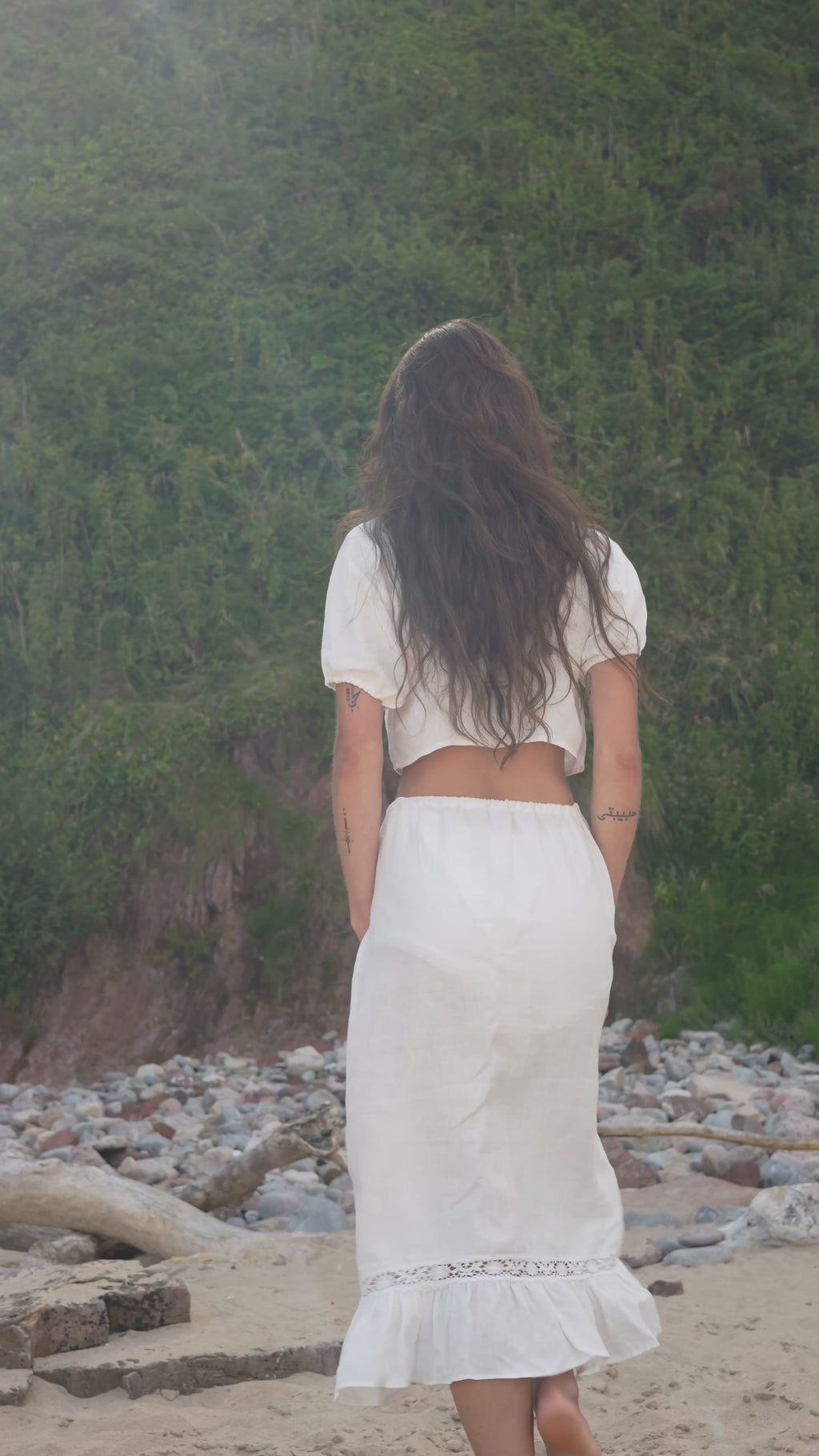 White Lace Midi Skirt