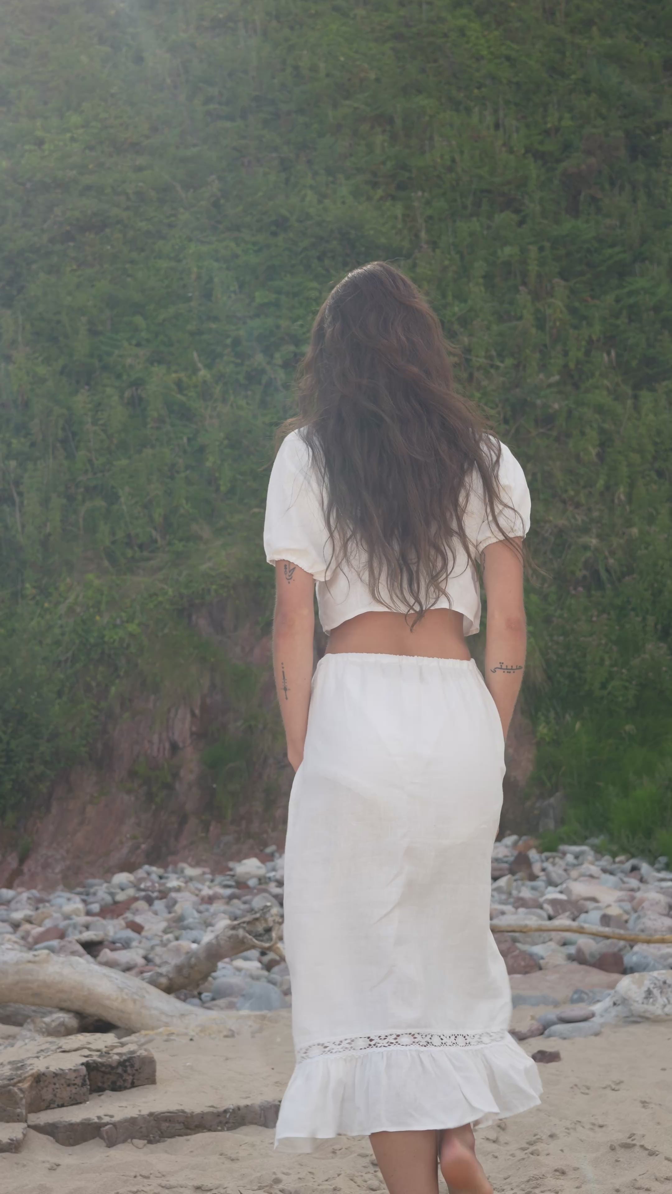 White Lace Midi Skirt