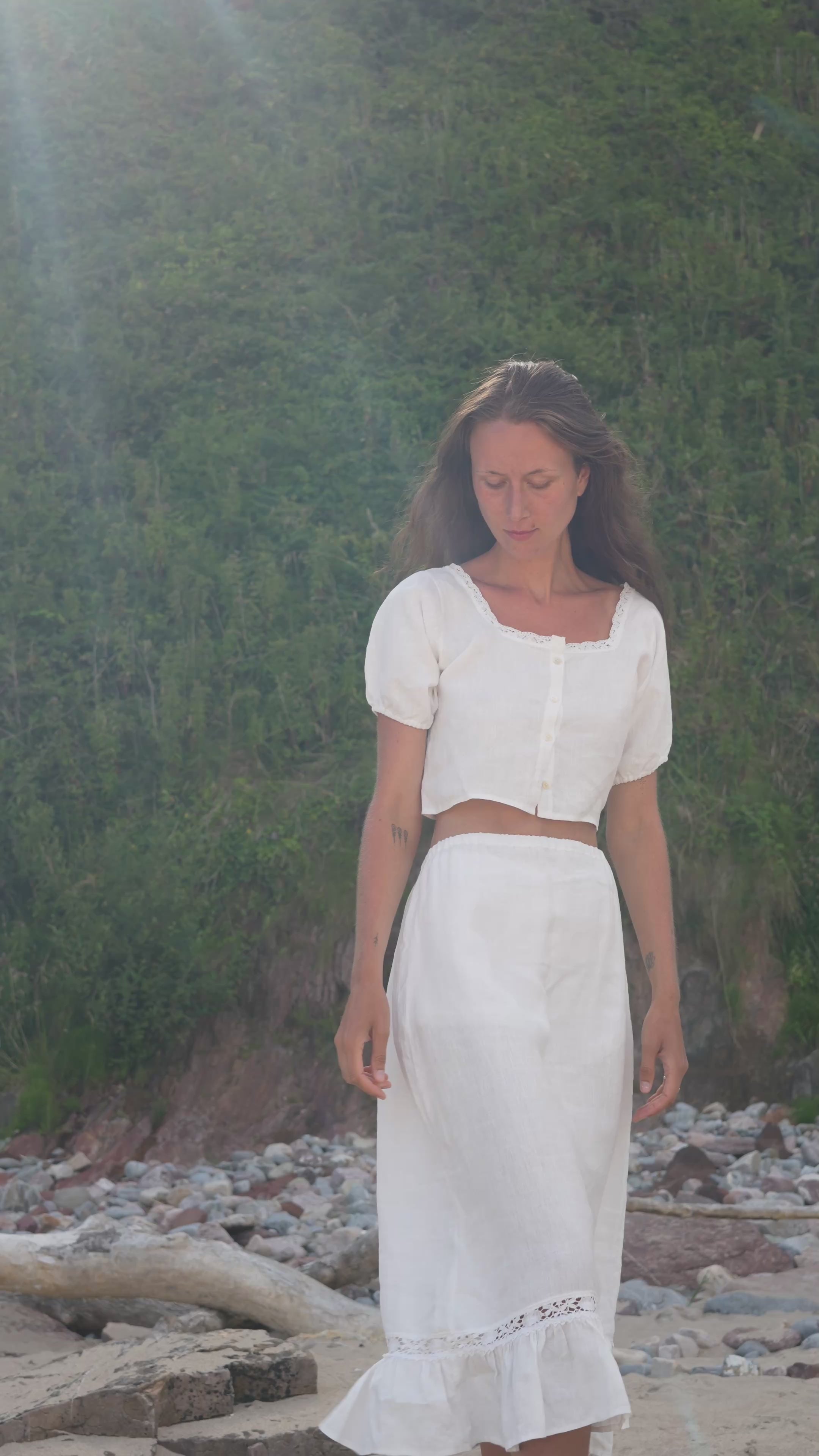 White Lace Midi Skirt