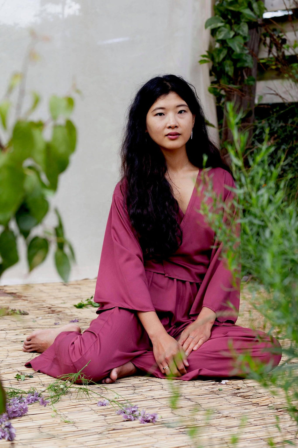 Bamboo Silk Wrap Top ~ cropped