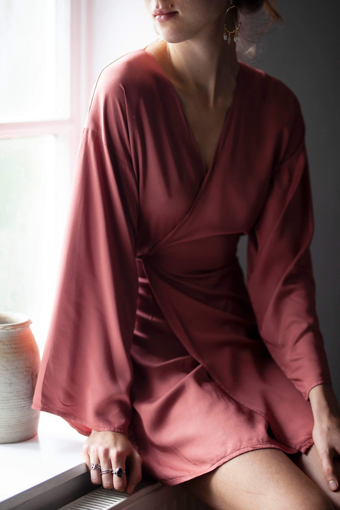 Bamboo Silk Wrap Dress ~ mini