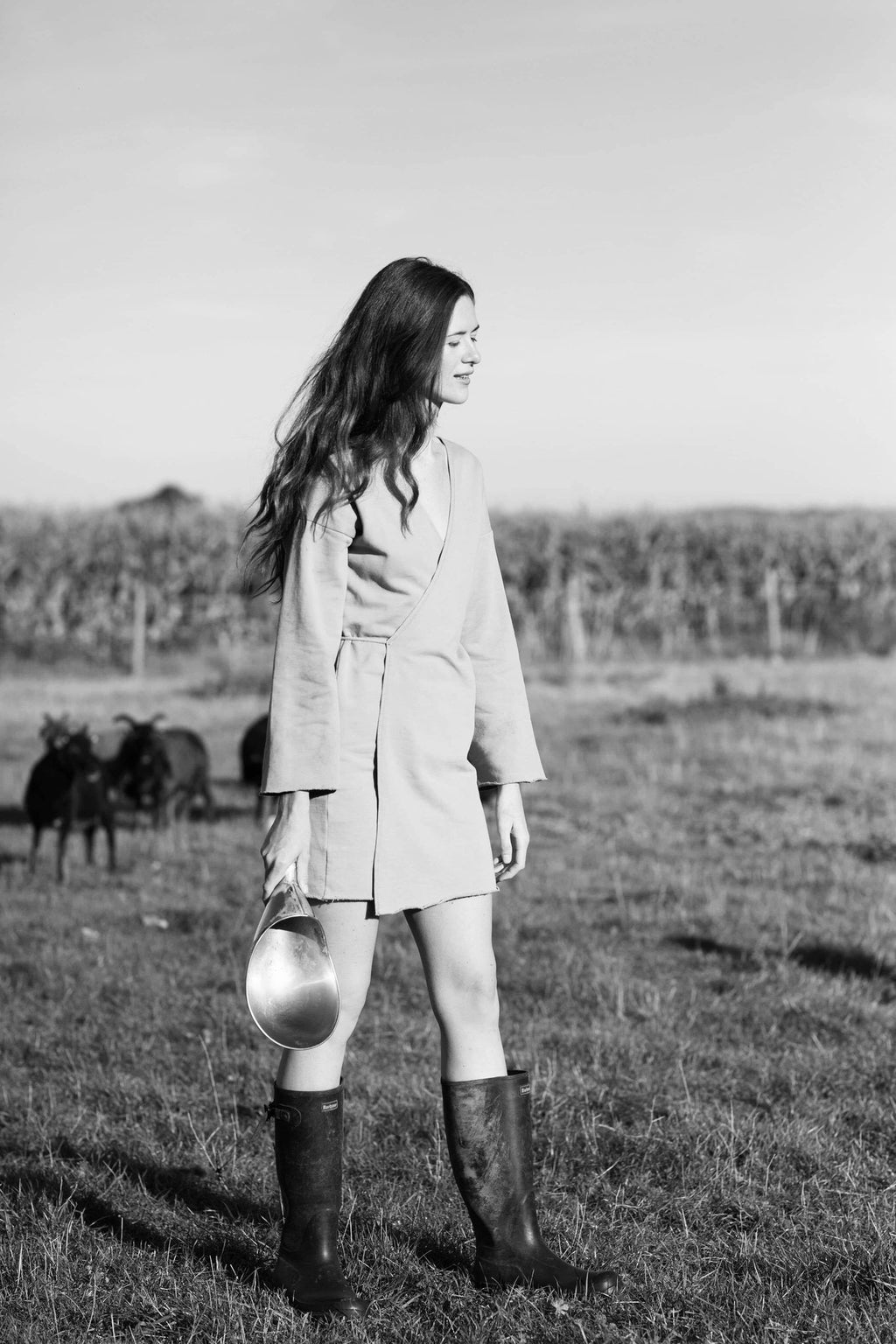 Organic Fleece Wrap Dress ~ mini